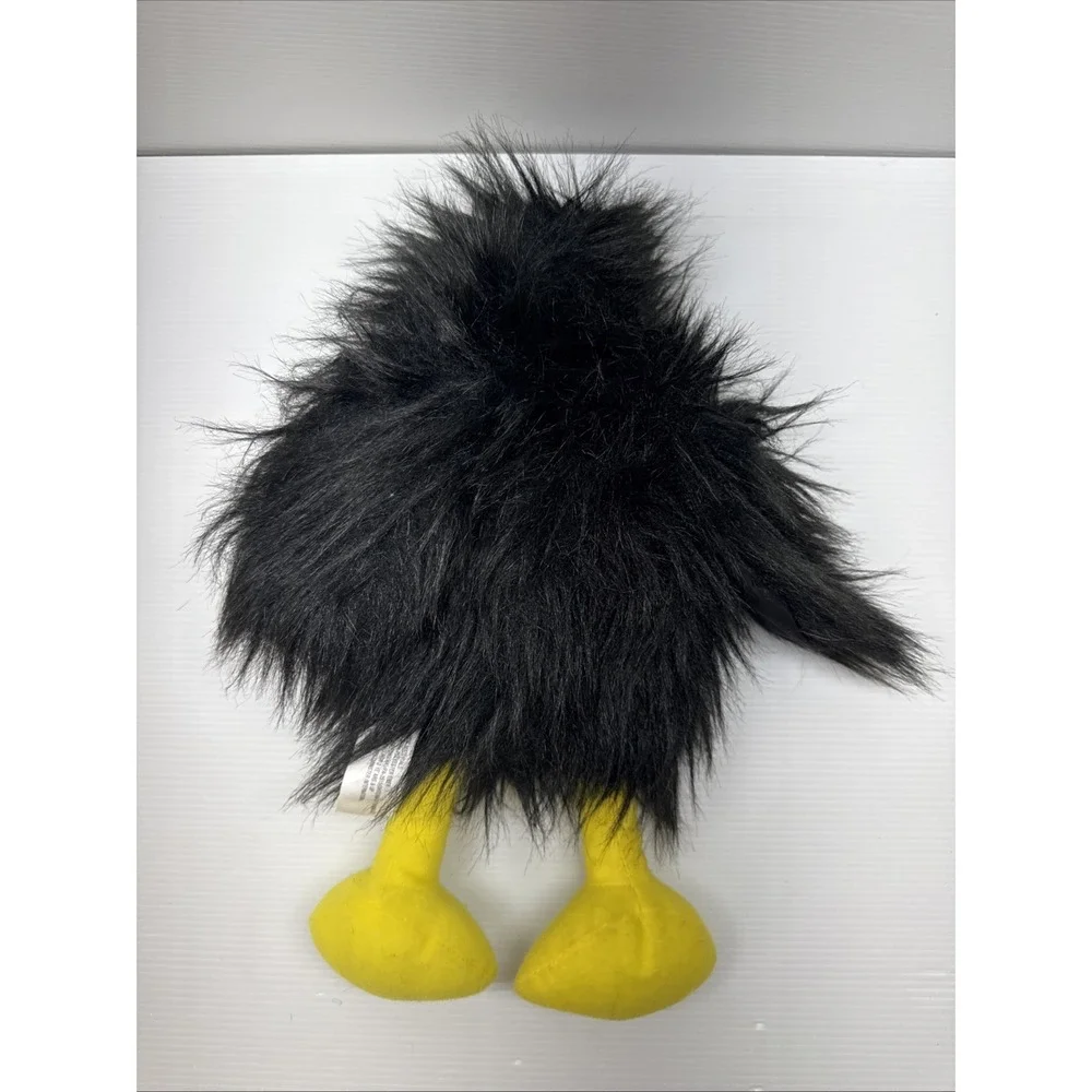 Black Crow Raven Bird Hand Puppet Toy Plush Hairy Fuzzy Squeek My Beek‎ HAYES CO